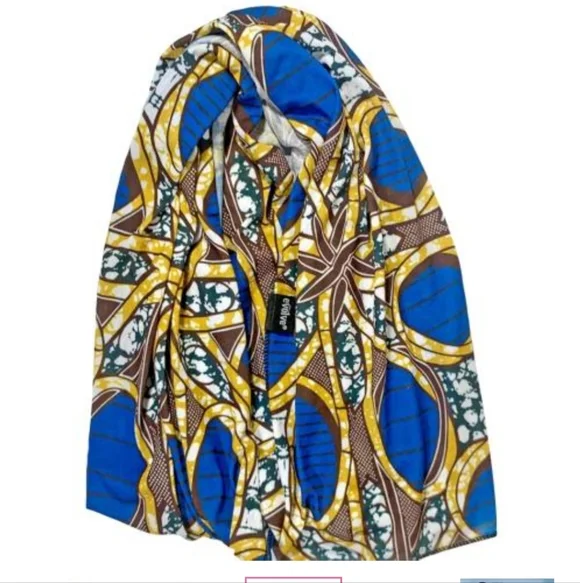 NWT Firstline Evolve Royal Ties Wrap Head Scarf Yellow and Blue Patterned - Picture 3 of 12